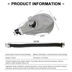 Masker pelindung silikon anti-amonia, masker pelindung semua dalam satu Gas silikon terpasang di kepala - Product Image 2