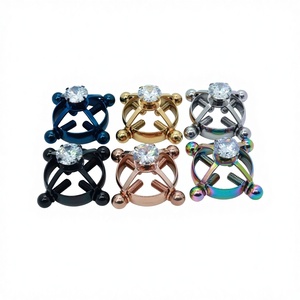 Adornos de <span class=keywords><strong>Pecho</strong></span> para Mujer al Estilo Punk, de Acero Inoxidable con Circonita Blanca, Venta al por Mayor de Fábrica, Estilo Europeo y Americano - Product Image 1