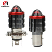 Phares antibrouillard super lumineux pour scooters et motos H4 BA20D, ampoules LED 12V pour moto, faisceau haut/bas, type Fisheye