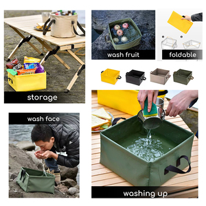 Cubo de agua cuadrado plegado de PVC portátil de 5L de capacidad, lavabo plegable duradero para viajes al aire libre, Camping, pesca, lavado - Product Image 6