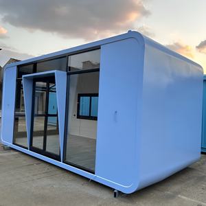 Casa Prefabricada Portátil de Acero con Puerta de Vidrio de Diseño Moderno Personalizable, Mini Casa Móvil Tipo Cápsula Espacial, Cabaña Apple Pod - Product Image 3