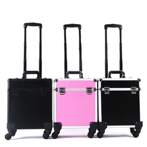 Beroep Cosmetische Koffer Koffer Voor Make-Up Trolley Box Nagels Schoonheid Vrouw Bagage Reizen Rollen