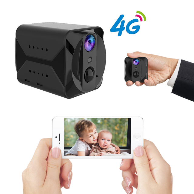 4G IP Indoor Mini Security Camera 2MP Resolution PIR Motion Detection Night Vision 5m 140 Wide Angle One-Way Audio APP