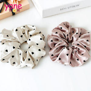 2025 New Elegant Heart Satin Scrunchies Titulares Rabo De Cavalo Bandas de Cabelo Grosso das Mulheres Premium Hair Tie Hair Accessories - Product Image 4