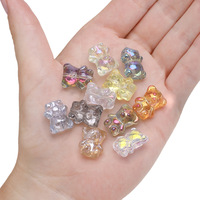 Perles en verre émaillé 3D en forme d'ours, trou moyen 12x14mm, pour pendentifs, colliers DIY, breloques de téléphone, accessoires et matériaux colorés