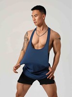 Débardeur de sport personnalisé en polyester/nylon pour homme, sous-vêtement de sport sans manches, idéal pour la gym, marque privée