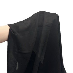 卸売100% ポリエステルフォーマルブラックイスラム教徒ヒジャーブウールシフォン生地