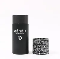 Emballage personnalisé en tube cylindrique en papier kraft noir rond pour huiles essentielles, parfums, cosmétiques, produits de beauté
