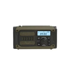 Solar Hand Crank Weather Radio LCD Display AM FM NOAA Bands <b>LED</b> <b>Flashlight</b> 3400mAh Power Bank Outdoor - Product Image 1