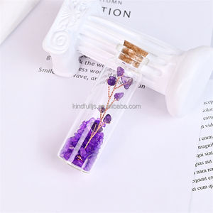 Bouteilles en verre de <span class=keywords><strong>gravier</strong></span> de cristal mélangé pierres précieuses de guérison naturelles puces d'améthyste bouteille de souhait pour la décoration - Product Image 2