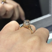 Bague de fiançailles empilable vintage personnalisée en or jaune 18K 14K, alliance éternité, diamant de laboratoire taille ovale certifié IGI, ensemble nuptial