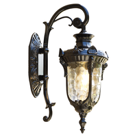Lumière murale extérieure pour l'éclairage de la cour et du jardin, tension 85-265v, base E27, lumière murale extérieure moderne noire avec ampoule LED