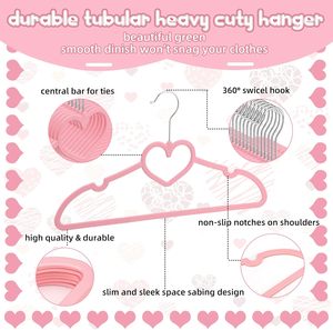 Plastic Non Slip Eco-friendly Multifunction Coat <b>Hangers</b> Ultra Thin Space Saving Heart Shaped Wardrobe Clothing Organizer - Product Image 3
