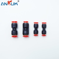 Raccord de tube pneumatique enfichable ANRUK avec prise rouge 8mm à 8mm connecteur de tuyau PE droit NPT1 4