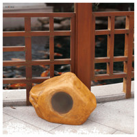HKNC S-607 Haut-parleur d'extérieur étanche en pierre de cire jaune imitation roche 30W 70V 100V pour jardin et aménagement paysager