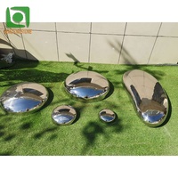 Sculpture de galet décorative de jardin en acier inoxydable 304 poli miroir