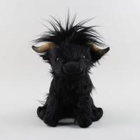 Boneka Sapi Highland Super Lembut Isi Kapas PP Bersulam, Hadiah Ulang Tahun, Hewan Ternak, Pereda Stres