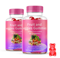 Suplemen Herbal Buah dan Sayuran Gummy Superfood Hijau Grosir OEM/ODM dengan Bayam, Brokoli & Bit