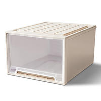 Boîte de rangement portable empilable transparente en plastique de style japonais avec tiroirs pour chaussures et vêtements domestiques