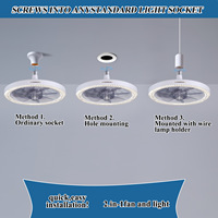 Ventilateur de plafond LED de style nordique moderne et minimaliste pour salle à manger et chambre à coucher, avec télécommande, en ABS, luminaires de plafond