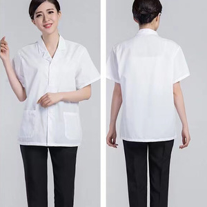 White Polyester Lab Coat For Work Uniforms In Hotels And Restaurants - Product Image 3