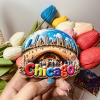 Aimant de réfrigérateur magnétique créatif en forme de porte aux nuages de Chicago, États-Unis, souvenir de voyage, décoration d'intérieur, objet de collection