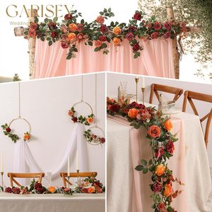 Guirlande de roses artificielles en terre cuite de 1,5 m, couleur orange brûlé, pour <span class=keywords><strong>arche</strong></span> de mariage et de fête, centres de table - Product Image 5