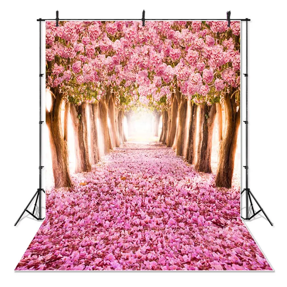 Цветочные деревья фон для фотосъемки Романтический туннель Весна природа студийная фотокамера фон