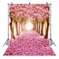 Bloem Bomen Achtergrond Voor Fotografie Romantische Tunnel Lente Natuur Studio Photo Booth Achtergrond