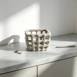 Cesta Tejida Amic con Diseño de Tejido Abierto para Almacenamiento en Mesa del Hogar, para Llaves, Joyas, Cosméticos, Organizador Moderno Minimalista - Product Image 4