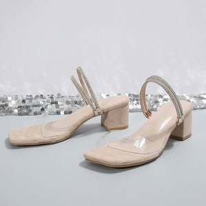 Sandales à talons épais tendance pour femmes, style léopard en PU, sexy, à bout ouvert, grande taille, double usage, nouvelle collection été 2026 - Product Image 3