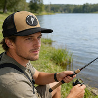 Casquette Trucker Richardson 112 OEM personnalisée à 6 panneaux, visière pré-courbée, maille vierge, fermeture snapback, avec logo brodé