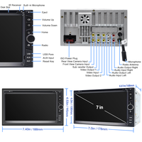 Autoradio Android portable double DIN 7 pouces avec écran tactile, amplificateur, USB, SD, FM, RDS, Mirror Link