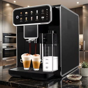 เครื่องชงกาแฟแบบอัตโนมัติเต็มรูปแบบสำหรับธุรกิจ พร้อมเครื่องบดเมล็ดกาแฟในตัว ปุ่มกดเดียว ทำลาเต้ คาปูชิโน่ สแตนเลสสตีล แรงดัน 15 บาร์ - Product Image 1