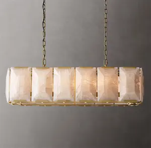 Living Dining Room Copper Alabaster Chandelier Modern Pendants Lights Chandelier