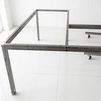 Vente en gros de mobilier commercial moderne pour cadres, table de poste de travail modulaire en L, composants de cadre et de pieds personnalisables, finition poudrée