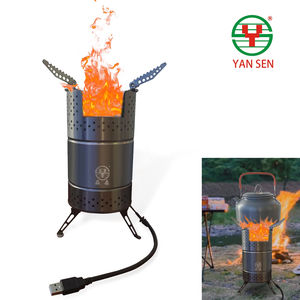 Réchaud à <span class=keywords><strong>bois</strong></span> portable avec ventilateur réglable pour les sports de plein air, l'alpinisme et la pêche - Product Image 2