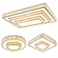 Vente en gros en ligne de luminaires de plafond modernes et luxueux en cristal pour salon, style nordique, chrome, LED, cristal K9, lampe de plafond LED pour chambre à coucher