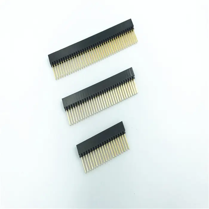2.54mm pitch vertical long pins female header H=8.5 total length=19.5/23.5/25.5