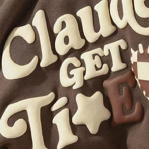 Мужская футболка оверсайз из 100% хлопка, 220 г/м², с приспущенным плечом, OEM 2026, с индивидуальным 3D-принтом из вспененного материала - Product Image 4