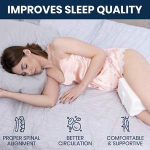 Coussin de genou en mousse à mémoire de forme, coussin orthopédique pour les jambes, sangle réglable, soutien pour le sommeil sur le côté, design ergonomique pour dormir au lit - Product Image 3