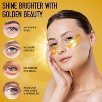 Patchs pour les yeux au collagène en or 24 carats pour les cernes Yeux gonflés Rides-Coussinets de gel hydratants pour tous les types de peau