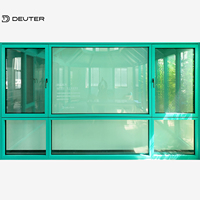 Ventana Corredera Abatible de Aluminio para Edificios Residenciales, Aislamiento Térmico, Triple Acristalamiento Low-E, Insonorizada, Resistente al Viento, con Malla de Seguridad