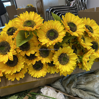 Vente en gros tournesol artificiel fleur de soie fait à la main pour mariage maison
