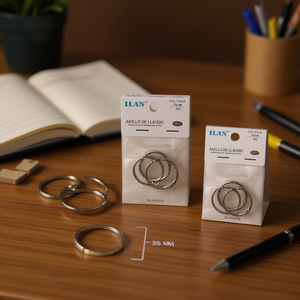 Anello portachiavi Iln da 35 mm in argento apribile per rilegatura a fogli mobili - Product Image 2