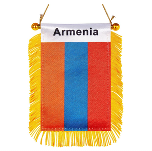 Drapeau de l'Arménie de haute qualité imprimé recto verso Mini bannière à franges à suspendre sur la fenêtre de la <span class=keywords><strong>voiture</strong></span> - Product Image 1