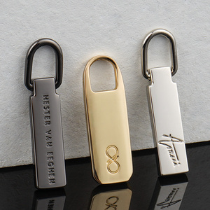 Custom <strong>Gold</strong> Plated Engraved Logo Metal Zipper Pull <strong>Slider</strong> for Bags - Product Image 6