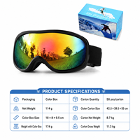 Masque de ski sphérique, masque de ski double couche anti-buée, lunettes de ski unisexes pour l'extérieur