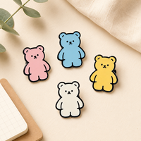 Broches en émail Kawaii Ours à lignes simples, couleurs macaron variées, joli pin's animal, accessoire de mode pour vêtements, cadeau pour filles