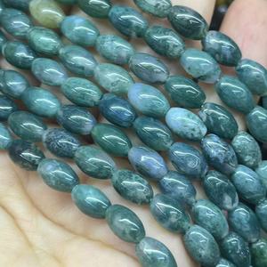 Agata di muschio 6x9MM riso Islam Tasbih parti Misbaha accessori pietre preziose per preghiera perline circa: 380MM/Str - Product Image 5